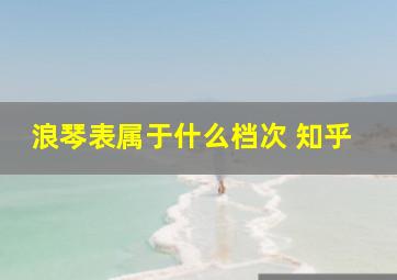 浪琴表属于什么档次 知乎